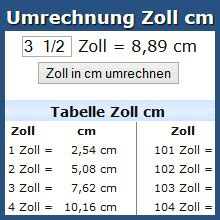 wieviel zentimeter ist ein zoll|32 Zoll in cm